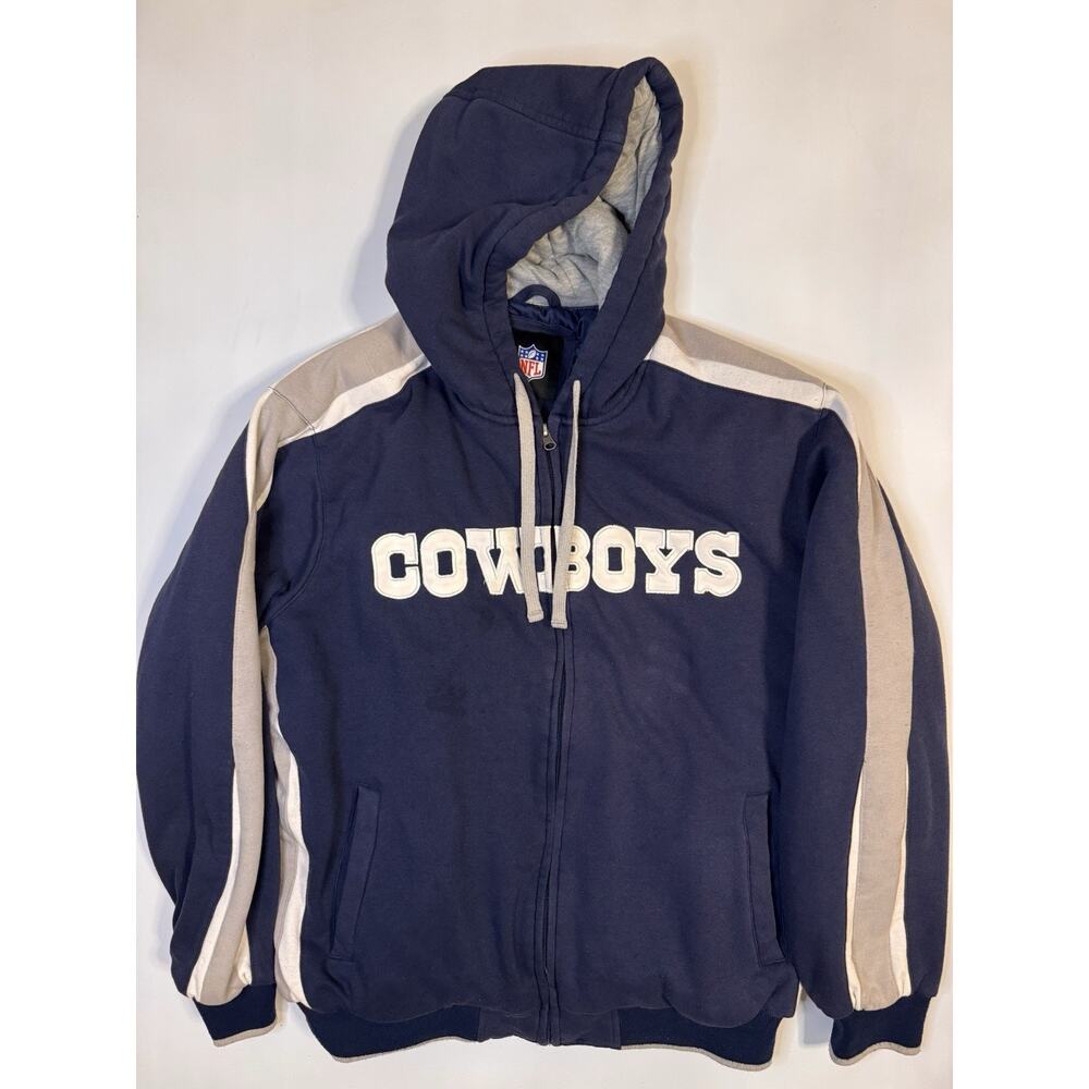 Dallas Cowboys Full Zip Sweater Jacket XL Men’s Heavy Knit NFL Blue Gray